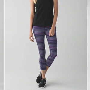 Lululemon Pace Rival Crop Size 4 Space Dye Twist Ultra Violet Multi/Naval Blue